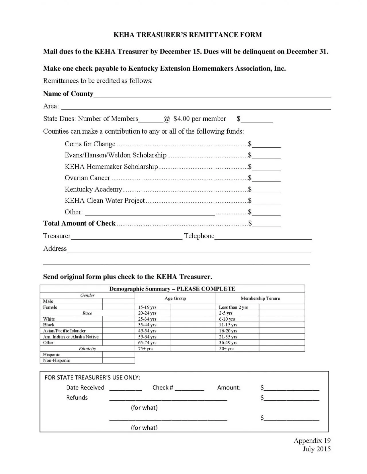 PDF-15 Dues will be delinquent on December 31 Remittances to be credited