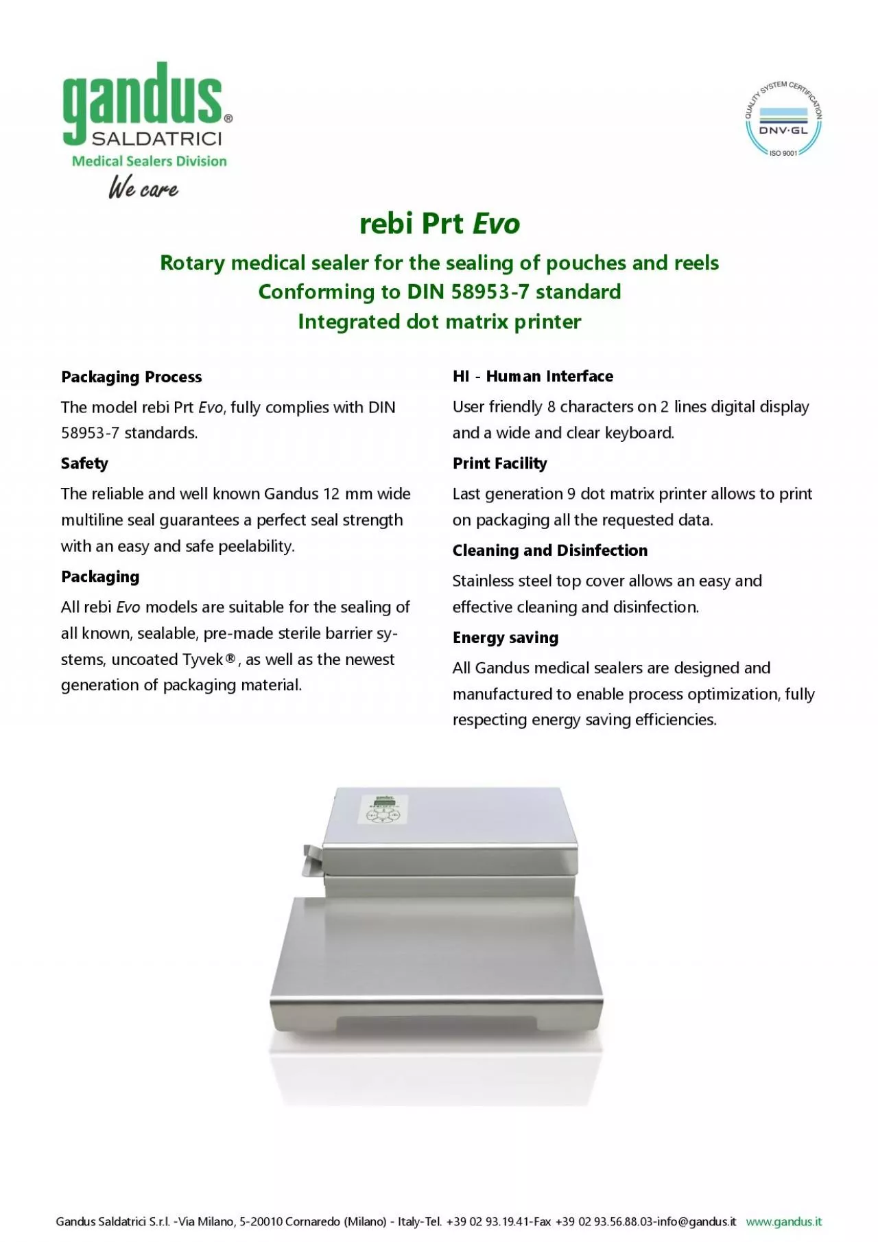 PDF-Rotary medical sealer for the sealing of pouches and reels