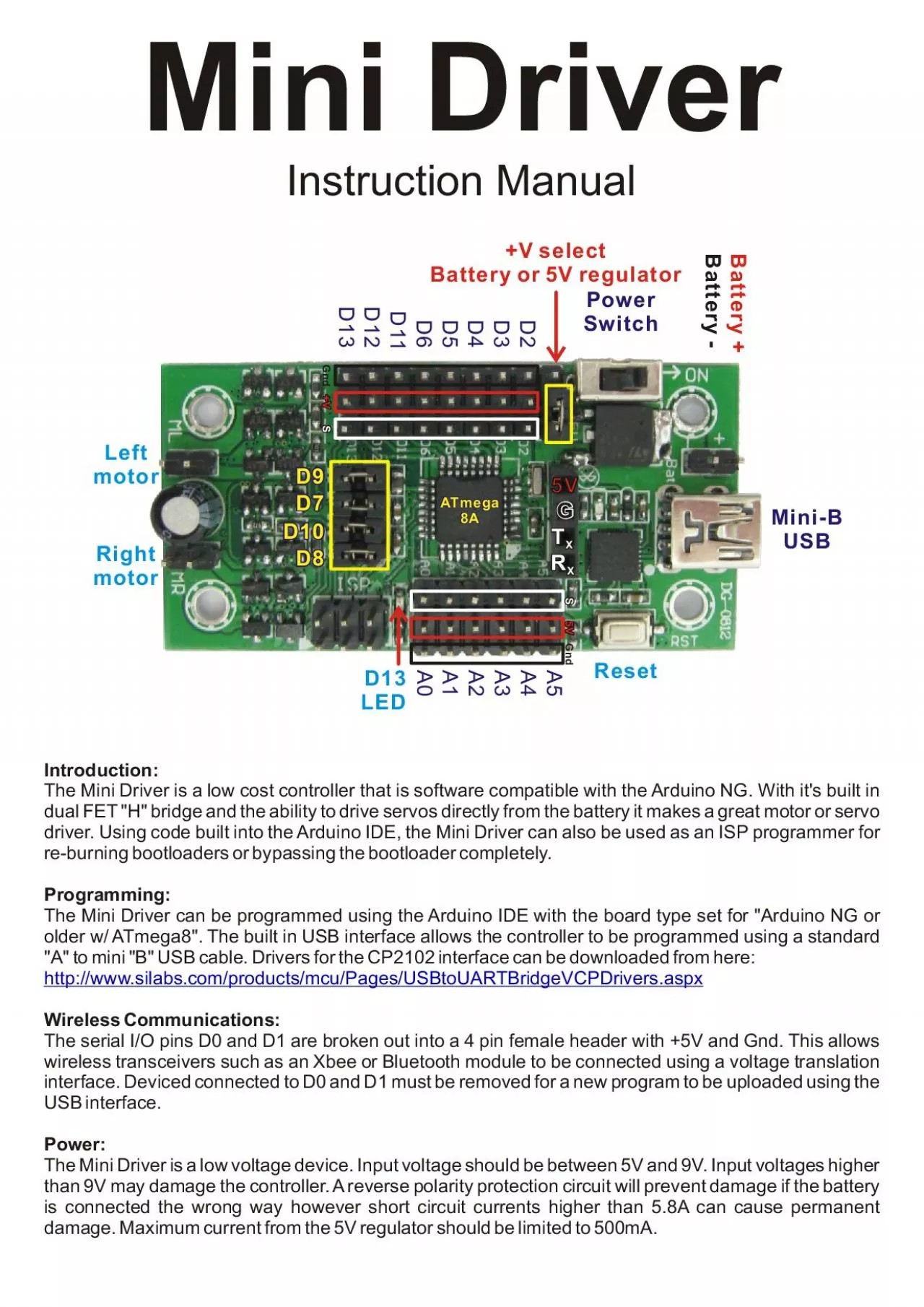 PDF-V selectBattery or 5V regulator