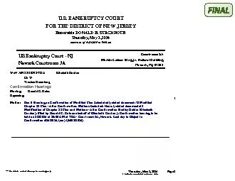 US BANKRUPTCY COURTHonorable DONALD H STECKROTHCurrent as of   423