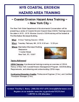 Coastal Erosion Hazard Area Training