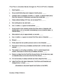 PosiFlow  Smartsite Sterile Changes for PICCCVPUAC Checklist