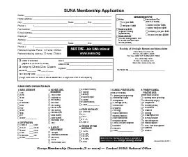 SUNA Membership Application