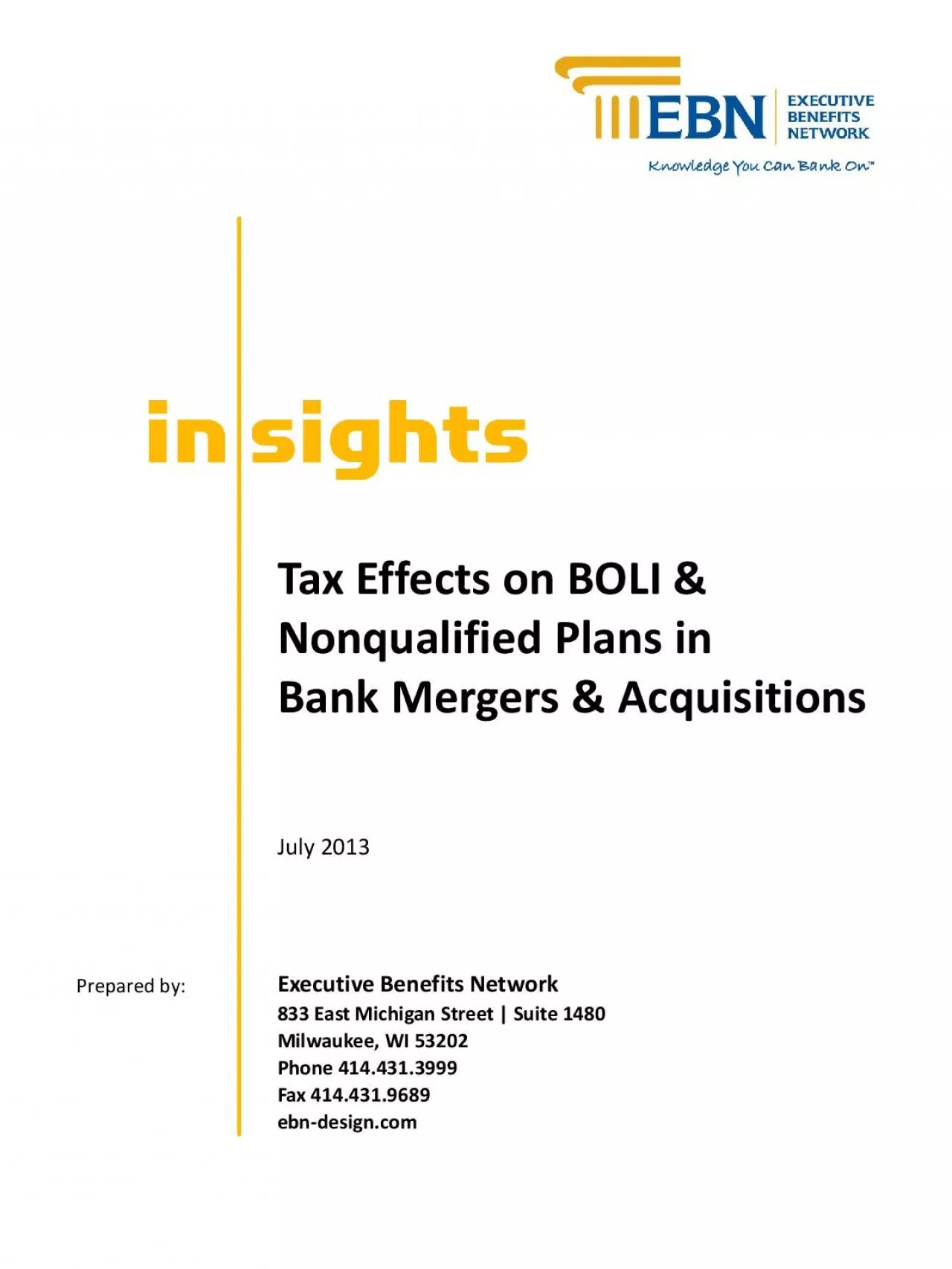 PDF-Prepared byJuly 2013Tax Effects on BOLI Nonqualified Plans in Bank