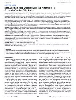 SLEEP AND AGINGDelta Activity at Sleep Onset and Cognitive Performance