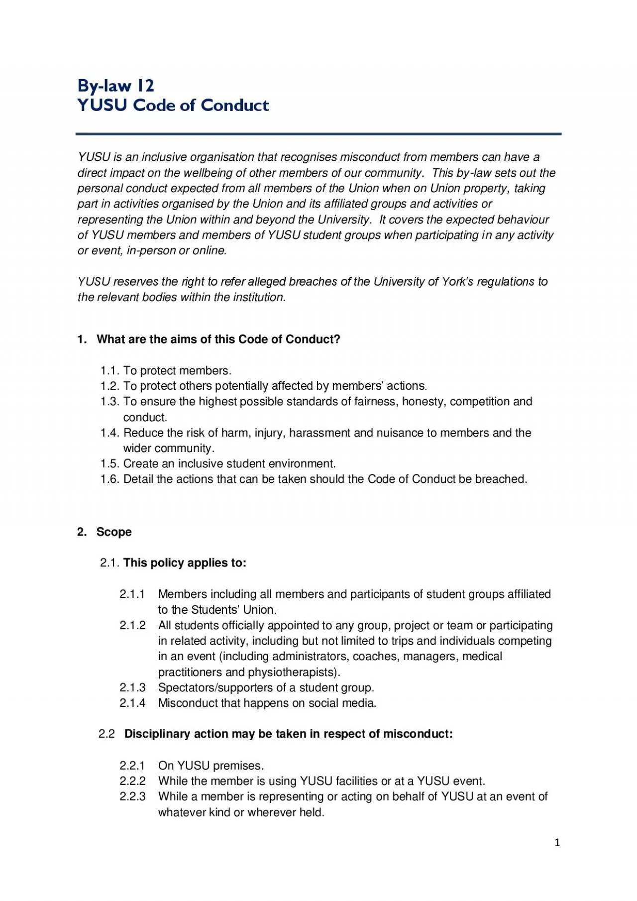 PDF-YUSU Code of Conduct