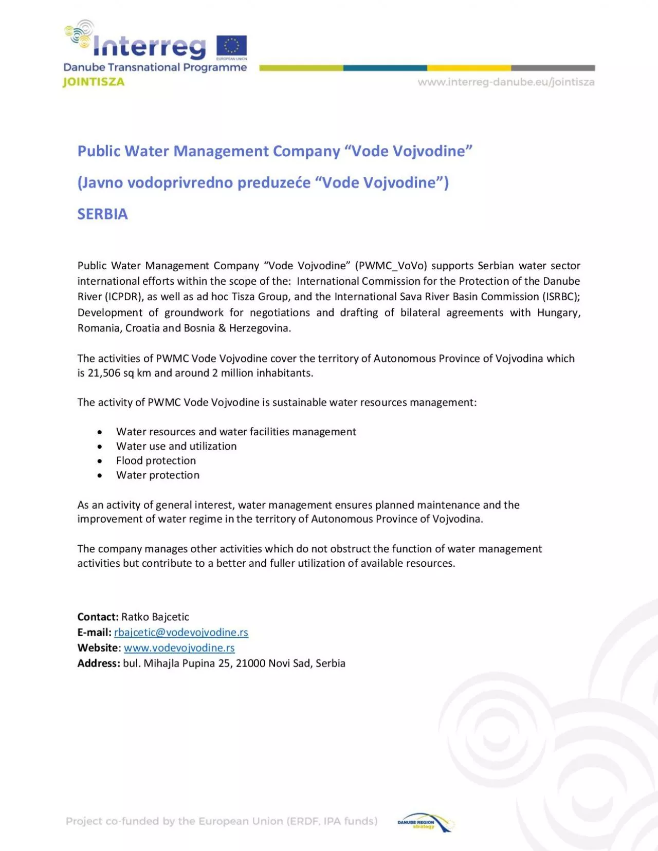 PDF-Public Water Management Company Vode Vojvodine