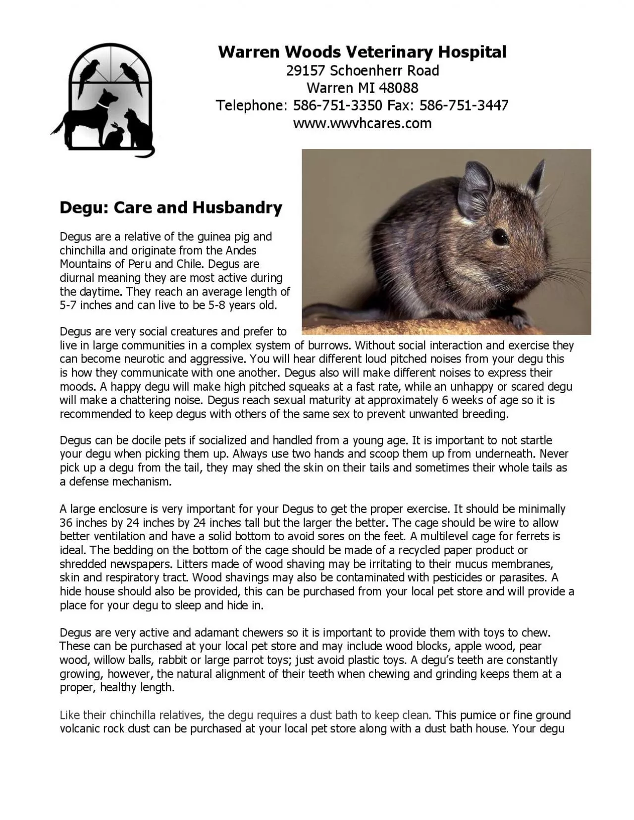 PDF-Degu Care and Husbandry