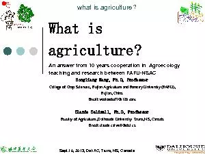 what is agriculture