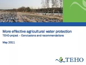 More effective agricultural water protection
