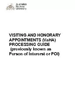 VHSHTHNG AND HONORARY APPOHNTMENTS VaHA