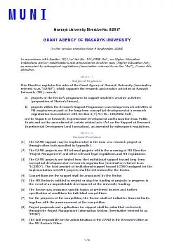 Masaryk University Directive No 82017