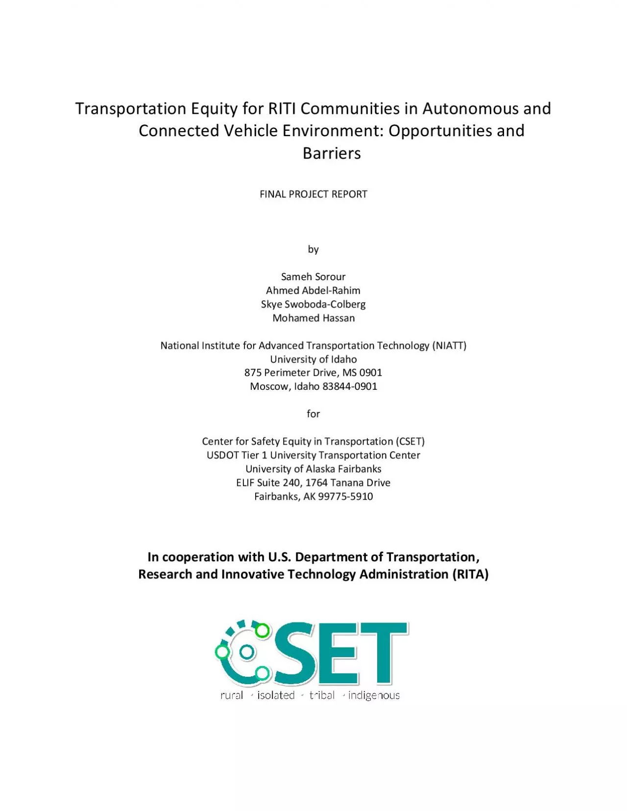 PDF-Transportation Equity for RITI Communities in Autonomous and