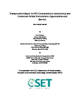 Transportation Equity for RITI Communities in Autonomous and