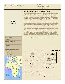 Profile YearLanguage NameThe Bubi of E