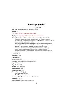 PackagebamaJanuary212021TitleHighDimensionalBayesianMediationAnalys