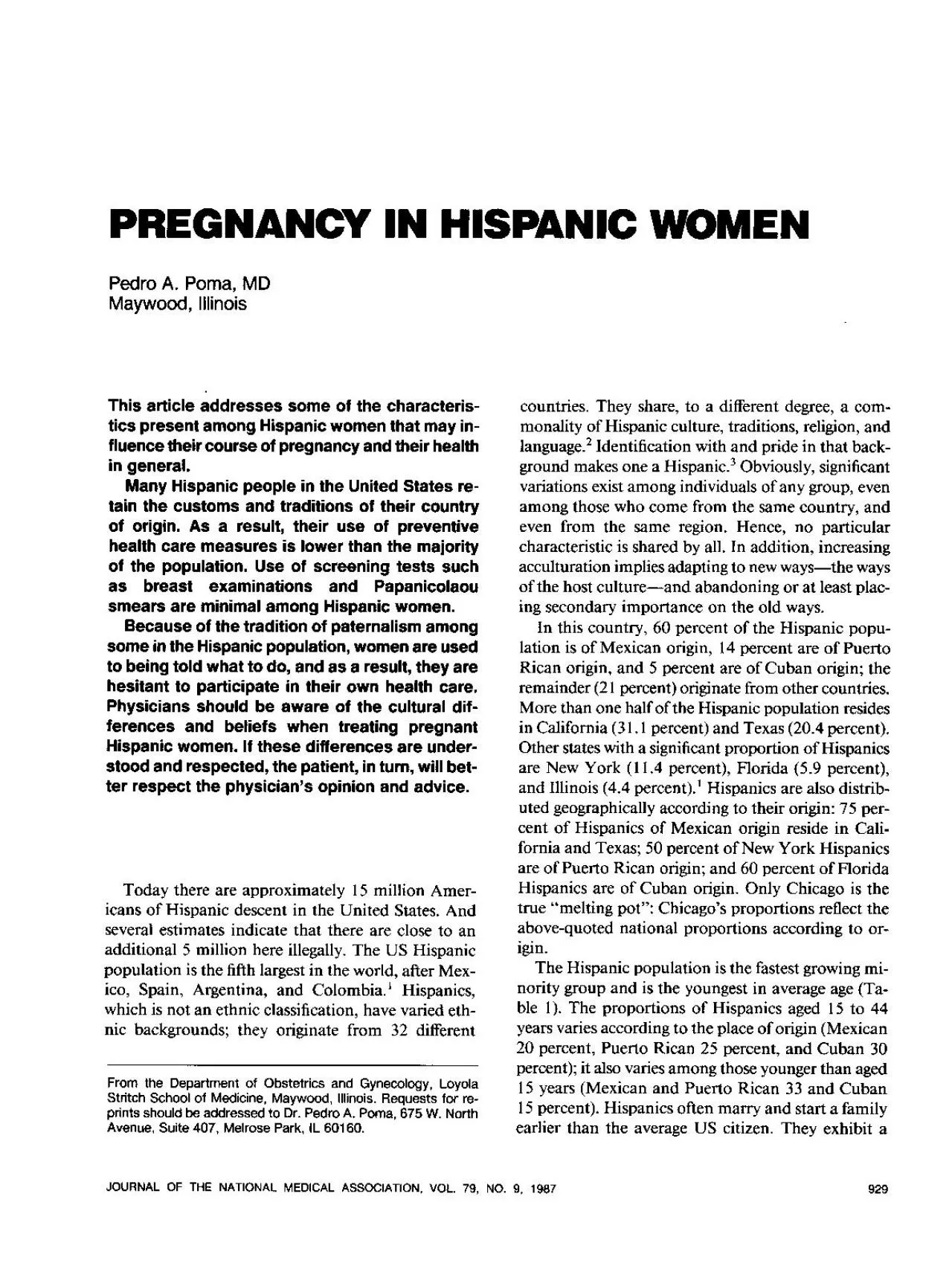 PDF-PREGNANCYINHISPANICWOMIPedroAPomaMDMaywoodIllinoisThisarticleaddres