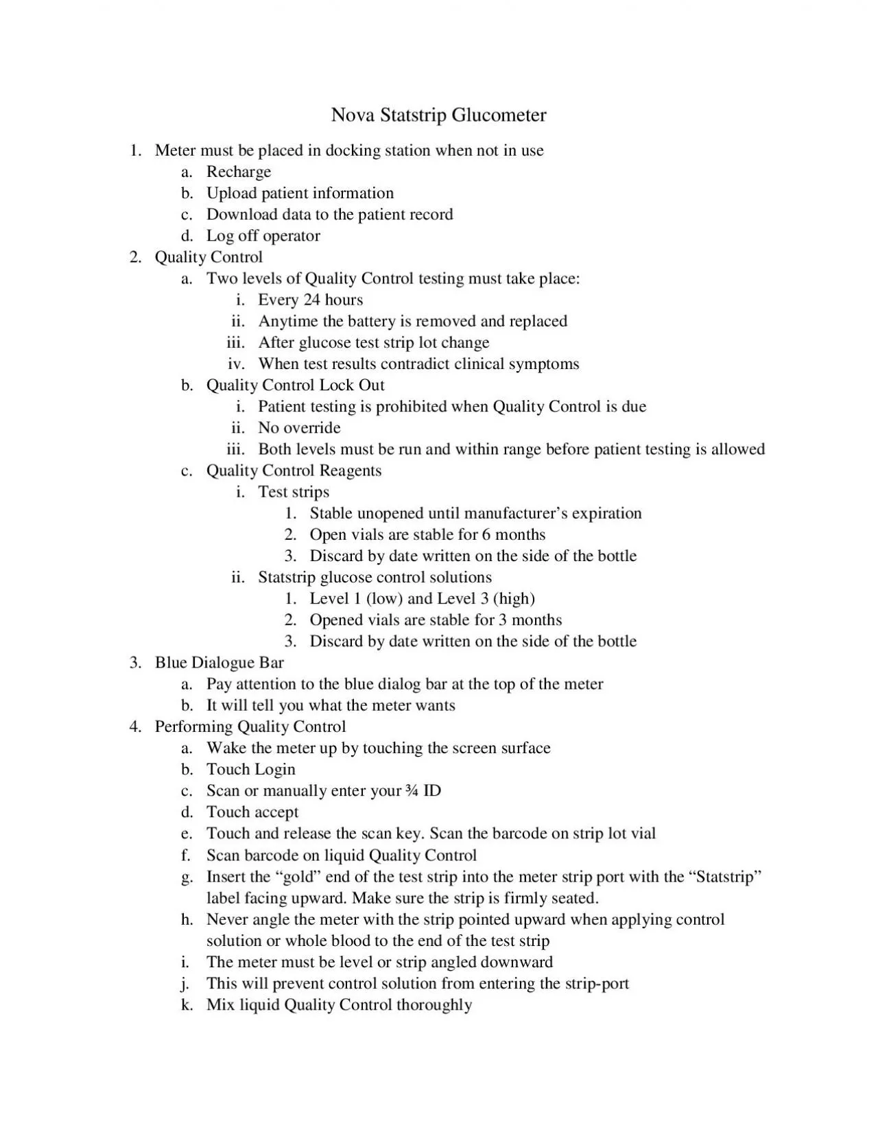 PDF-Nova Statstrip GlucometerMeter must be placed in docking station when