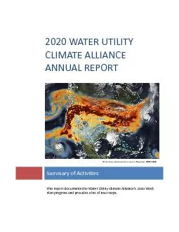 WATER UTILITY CLIMATE ALLIANCE