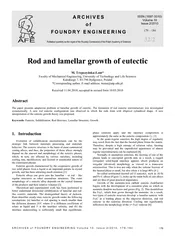 Rod and lamdlar growth of eutcetic