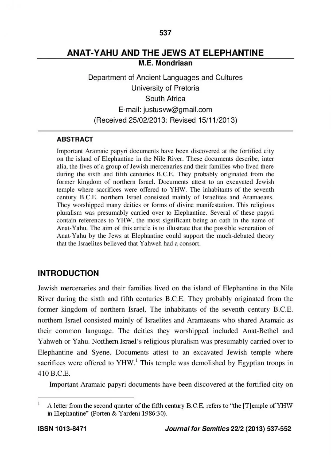 PDF-urnal for Semitics