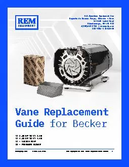 REM Equipment Inc Vane Replacement Guide