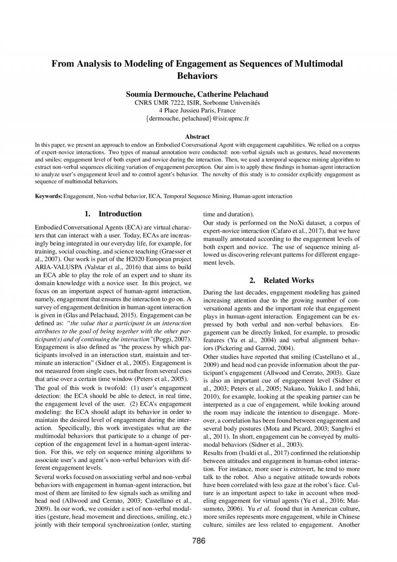 PDF-FromAnalysistoModelingofEngagementasSequencesofMultimodalBehaviorsSoum