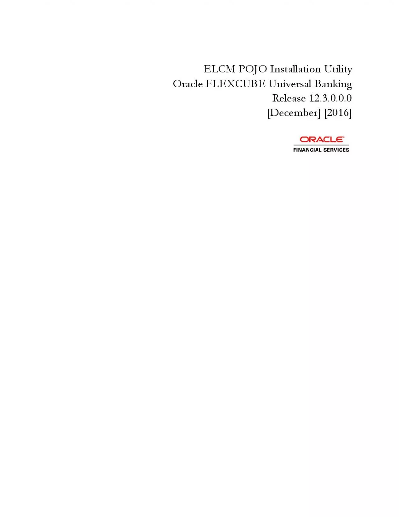 PDF-ELCM POJO Installation