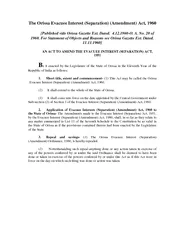 The Orissa Evacuee Interest Separation Amendment  Act