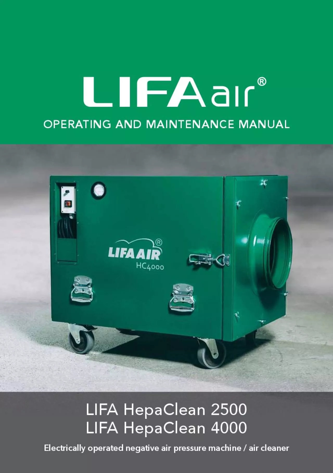 PDF-OPERATING AND MAINTENANCE MANUALElectrically operated negative air pre