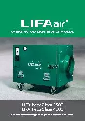 OPERATING AND MAINTENANCE MANUALElectrically operated negative air pre