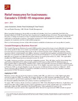 Relief measures for businesses Canada146s COVID19 response plan A