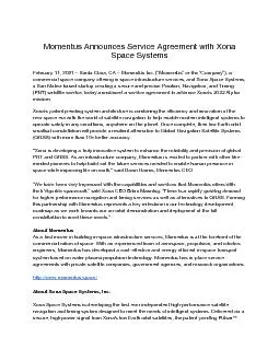 Momentus Announces Service Agreement with Xona