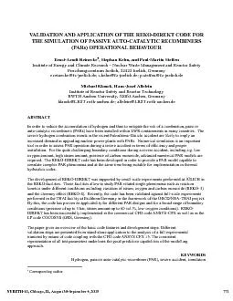 VALIDATION AND APPLICATION OF THE REKODIREKT CODE FOR THE SIMULATION O
