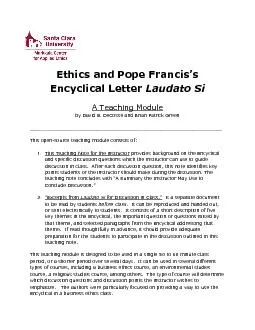 Ethics and Pope Franciss