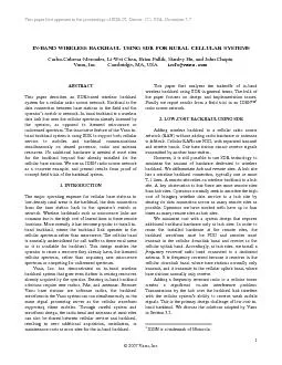 This paper first appeared in the proceedings of SDR 07 Denver CO US