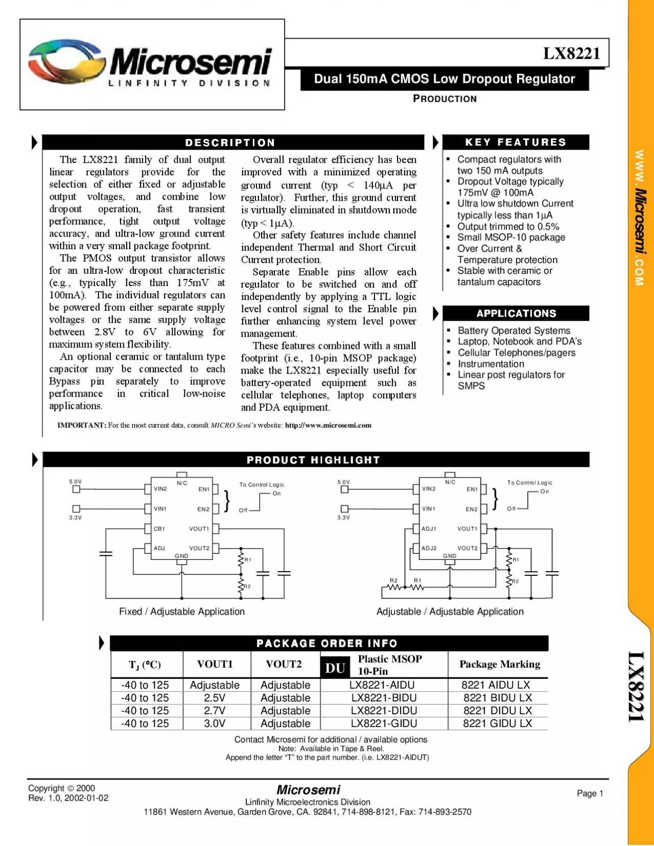 PDF-Microsemi Linfinity Microelectronics Division 11861 Western Avenue Ga