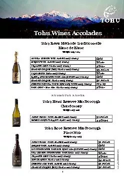 Tohu Wines Accolades