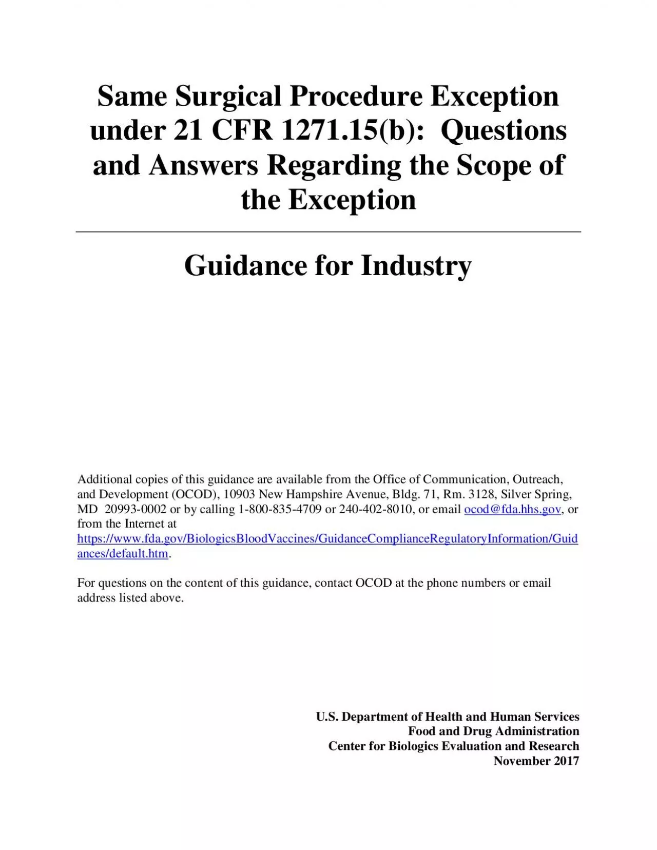 PDF-Same Surgical Procedure Exception nder 21 CFR 127115b Questions a