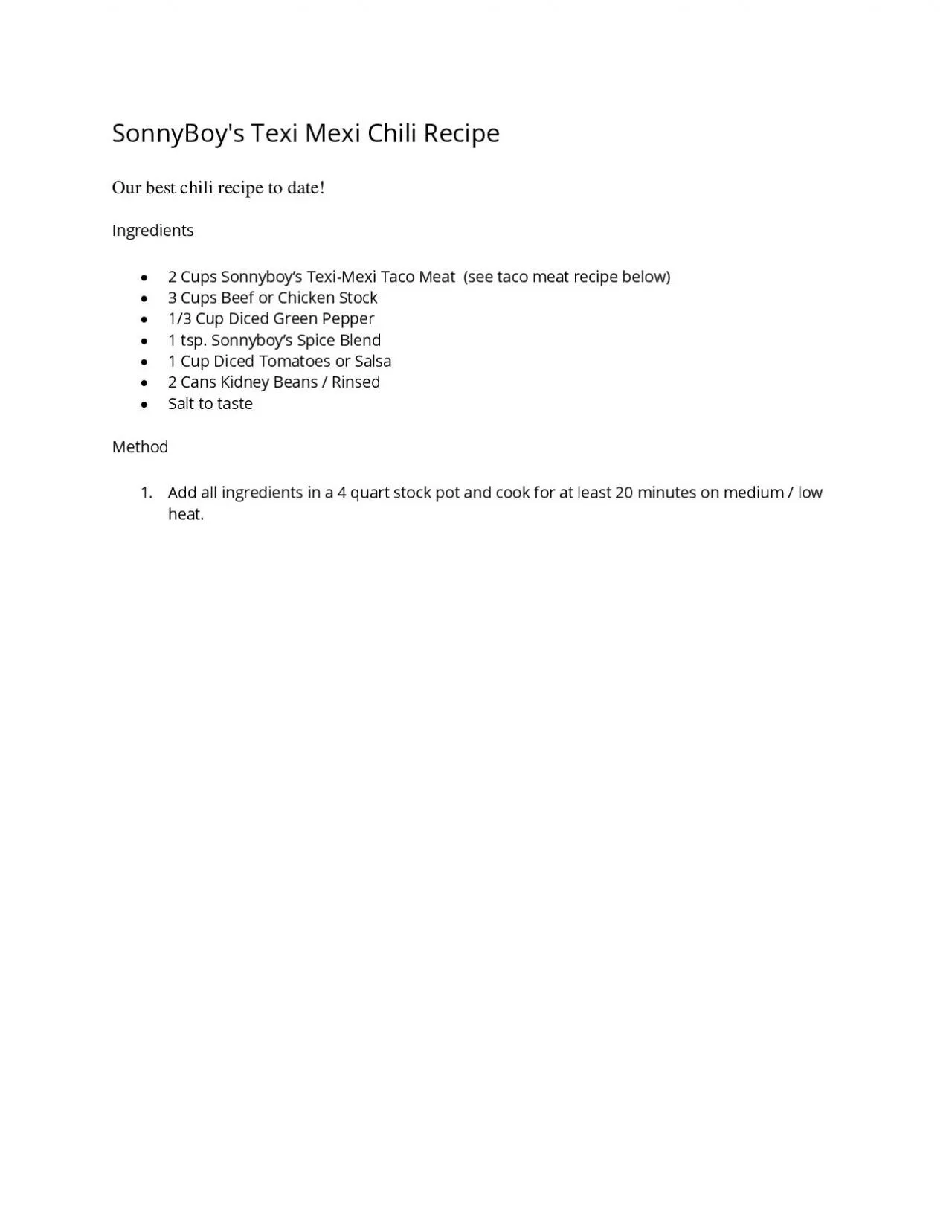 PDF-SonnyBoys Texi Mexi Chili Recipe