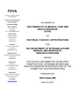 Friends of VA Medical Care and Health Research A coalition of national