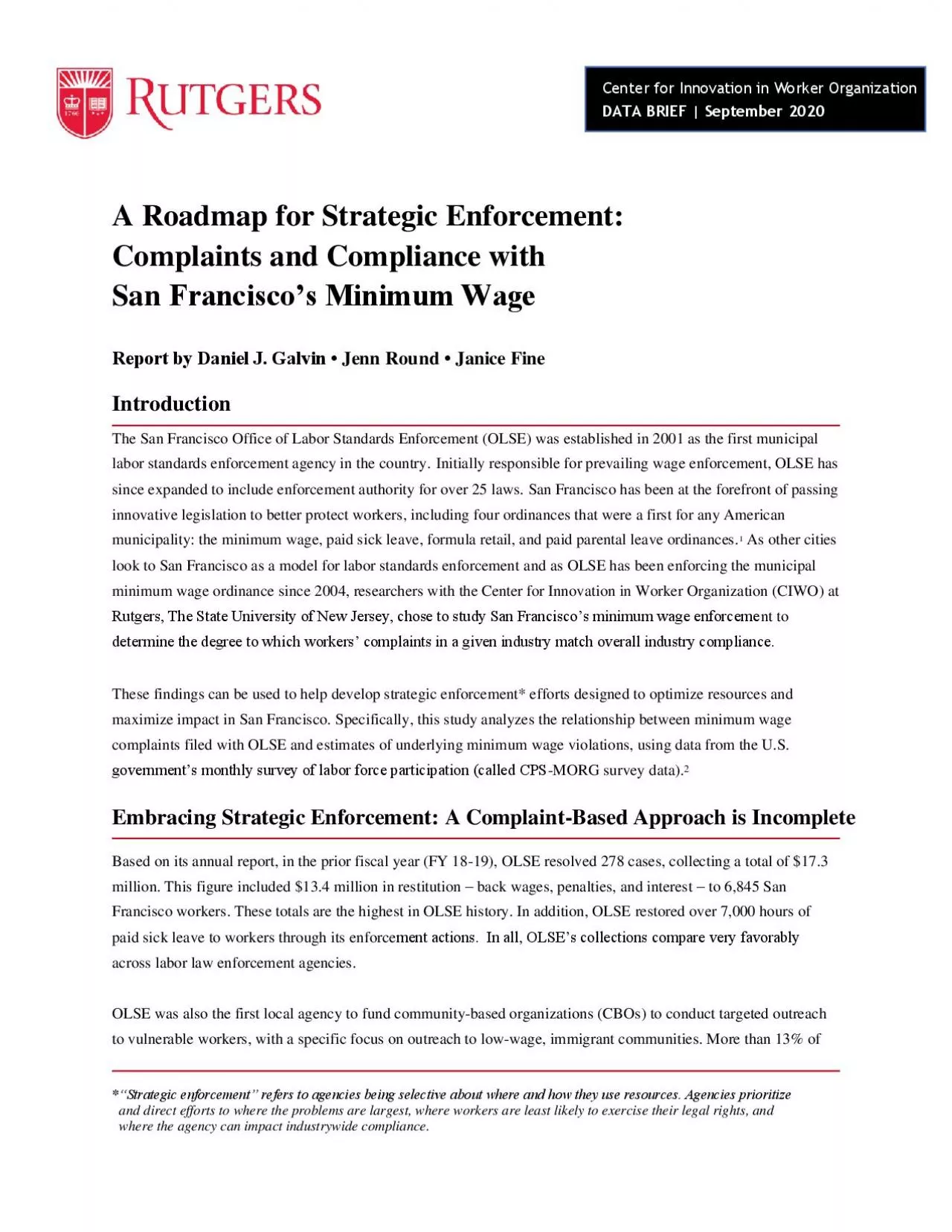 PDF-A Roadmap for Strategic Enforcement