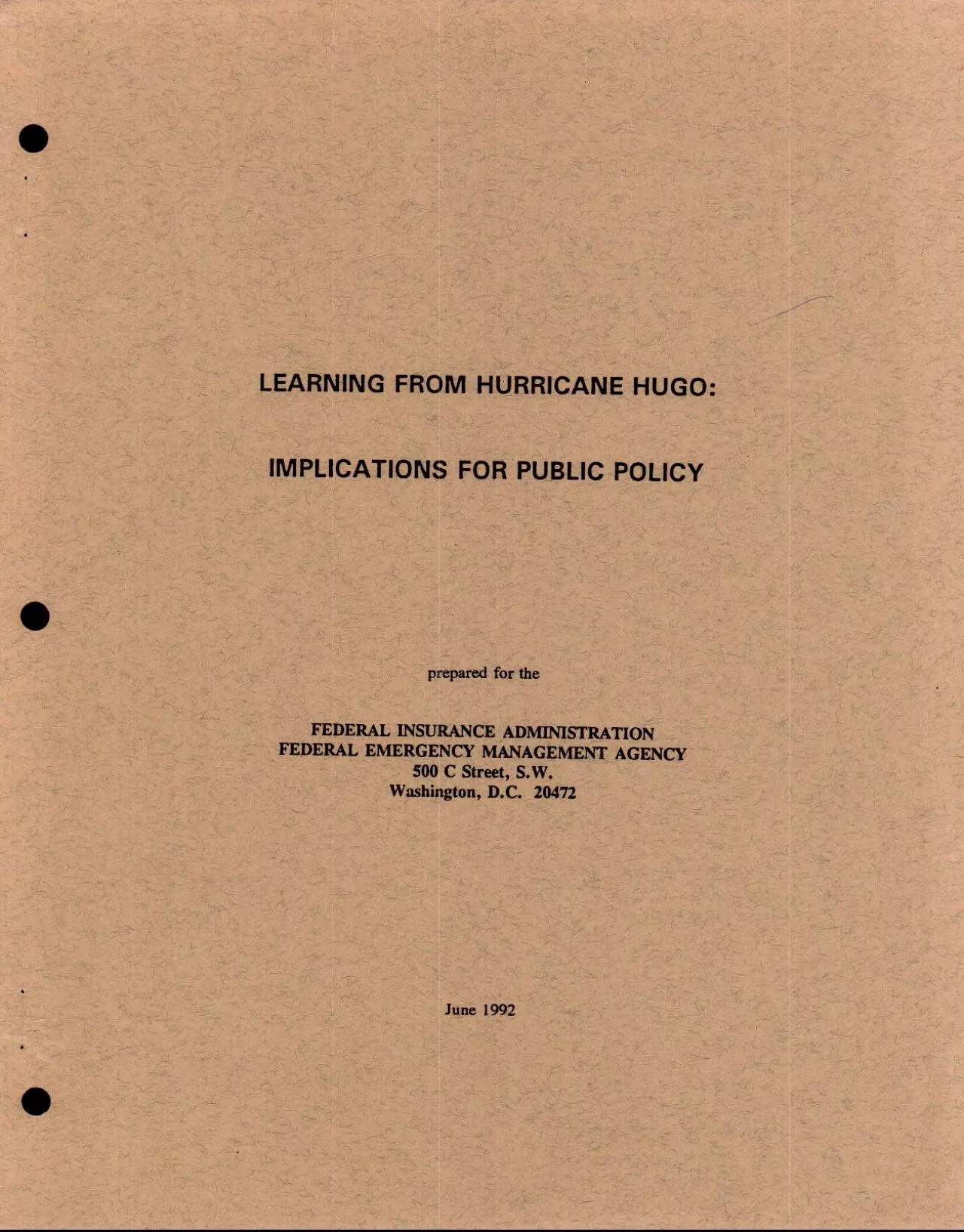 PDF-LEARNING FROM HURRICANE HUGO