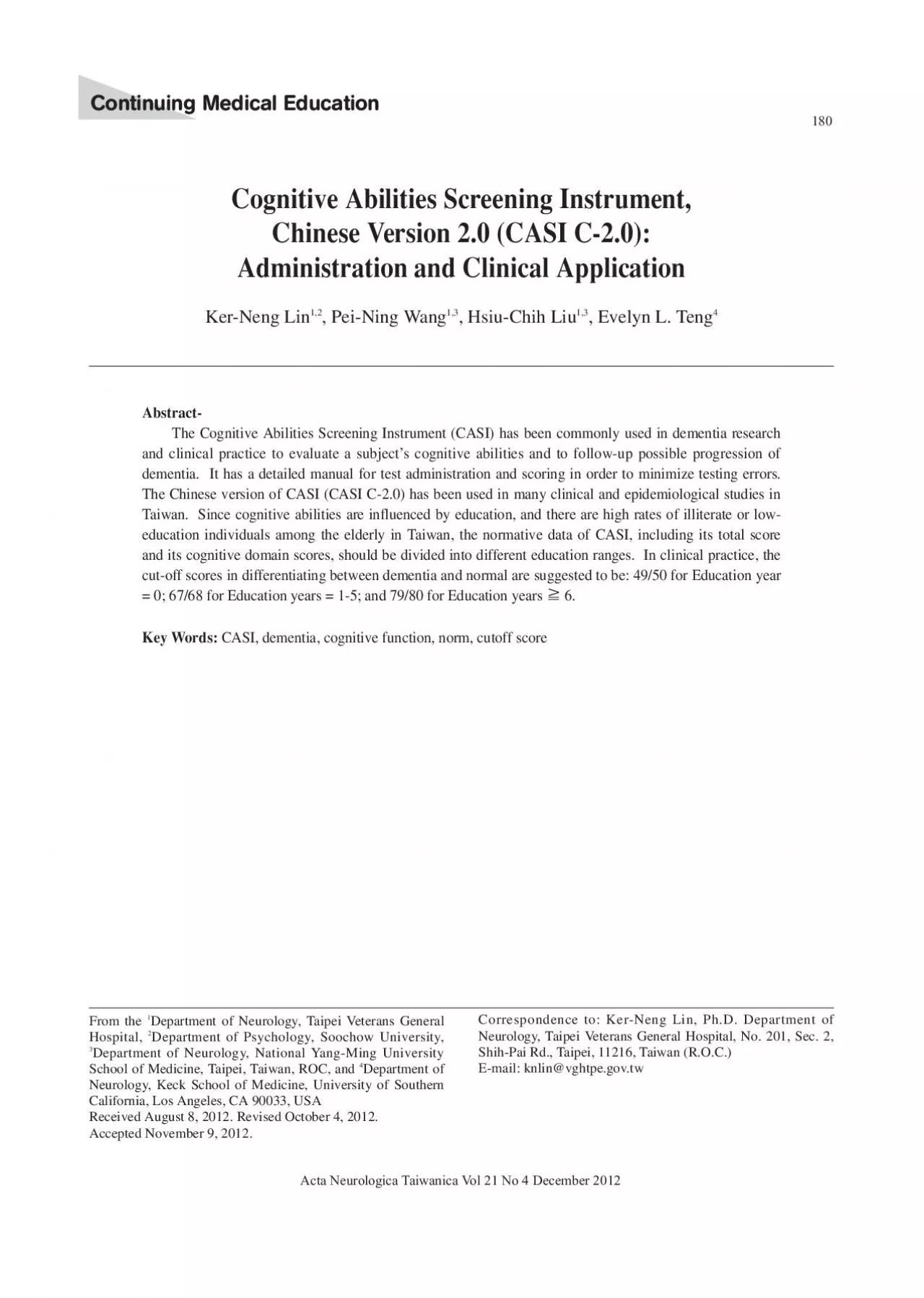 PDF-Acta Neurologica Taiwanica Vol 21 No 4 December 2012Department of Neur