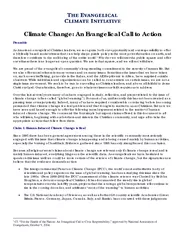 Climate Change An Evangelical Call to Action Pr eamble