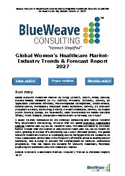 Global Women’s Healthcare Market- Industry Trends & Forecast Report 2027