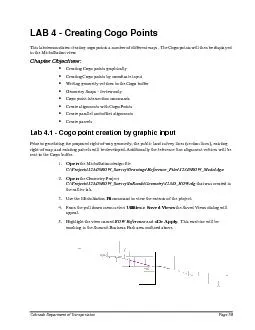 Colorado Department of Transportation  Page 39LAB 4  Creating Cogo Po