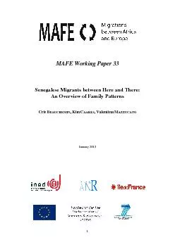 MAFE Working Paper 33 Senegalese Migrants between Here and There  An