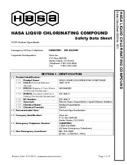 HASA LIQUID CHLORINATING COMPOUND