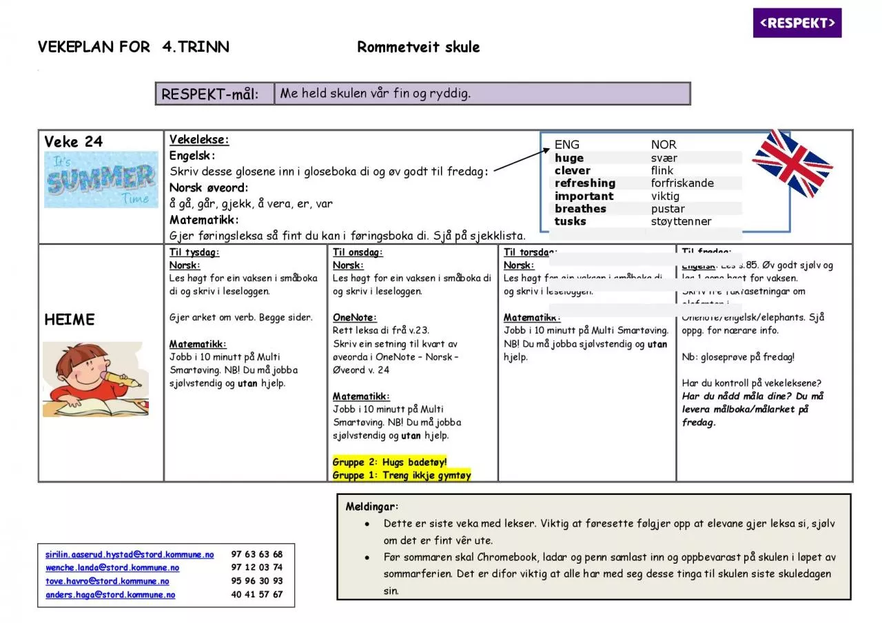 PDF-VEKEPLAN FOR 4TRINN